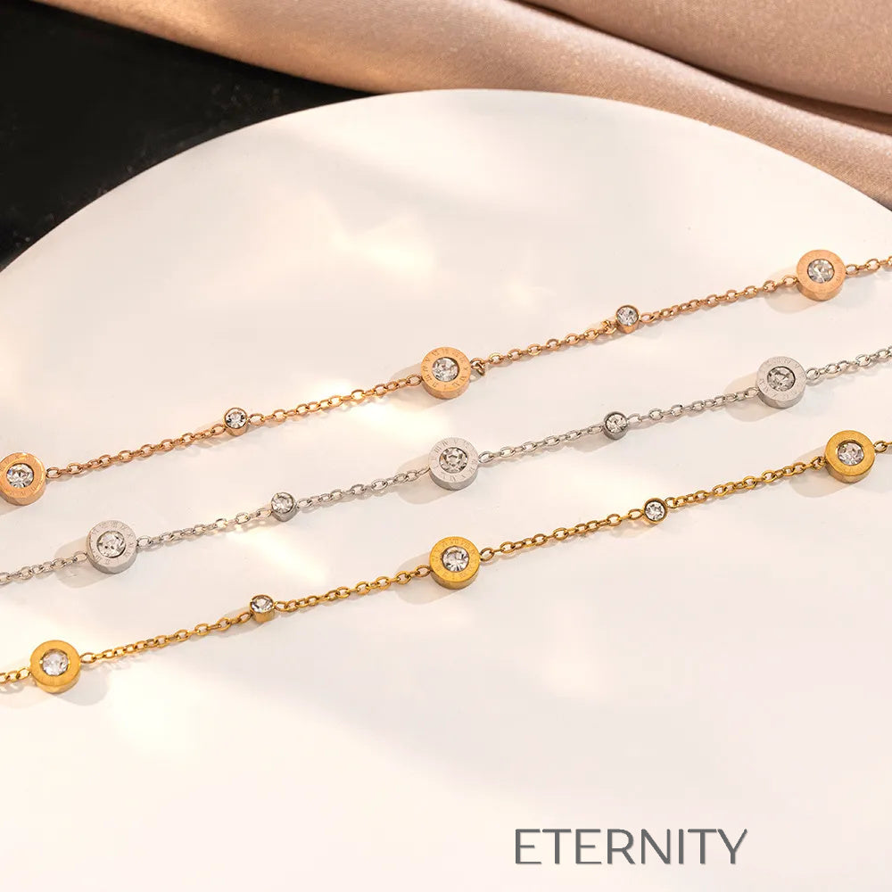 Brazaletes Roman Glitz Cristales  Brazaletes Dorado Unica Acero Inoxidable  ETERNITY