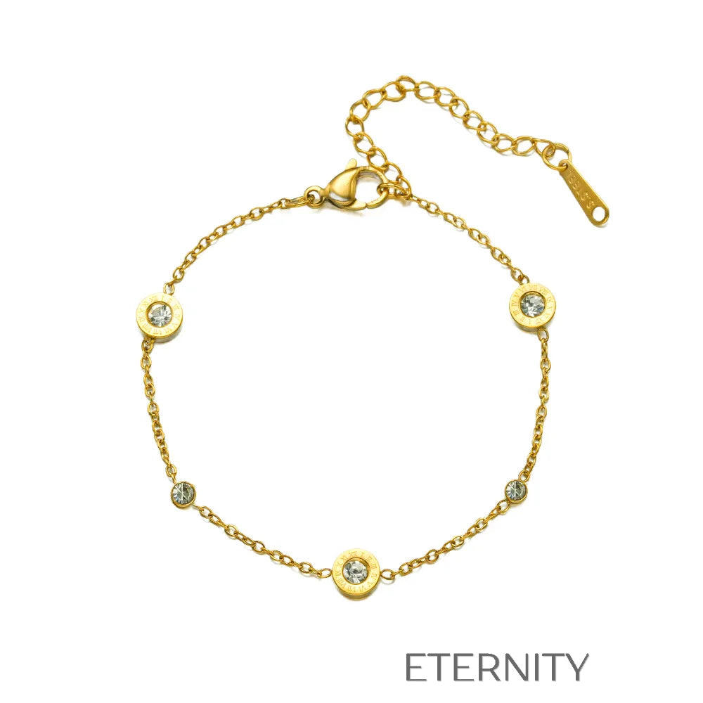 Brazaletes Roman Glitz Cristales  Brazaletes Dorado Unica Acero Inoxidable  ETERNITY
