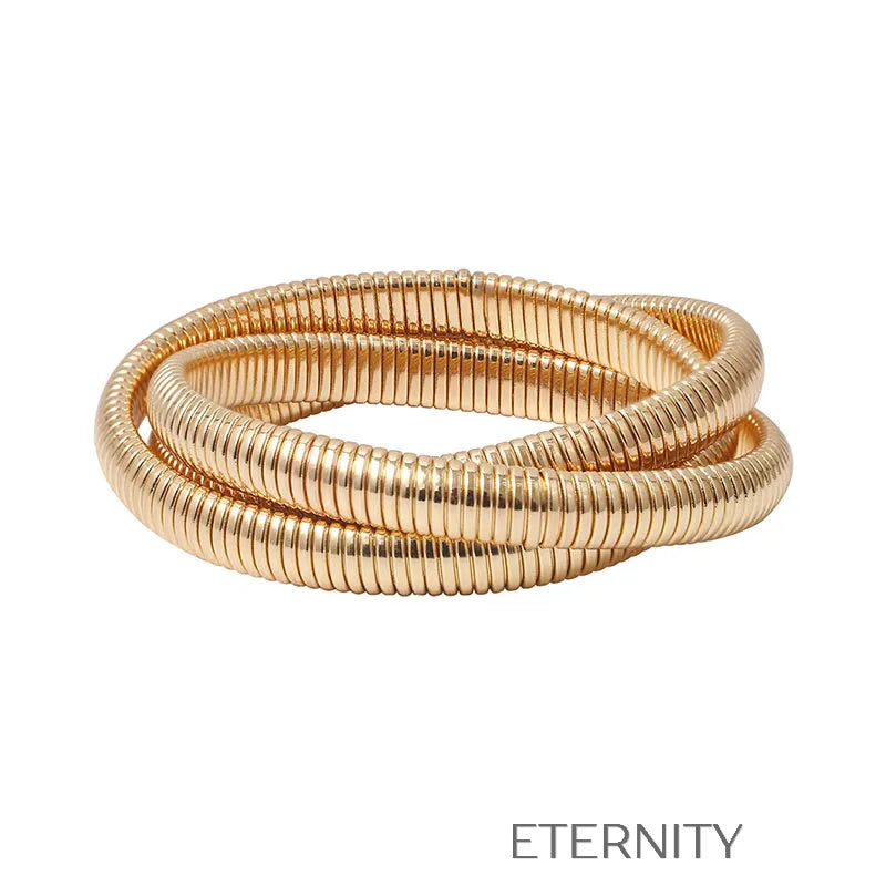 Brazalete Serpent Coil Tubular  Brazaletes Dorado Unica Acero Inoxidable  ETERNITY