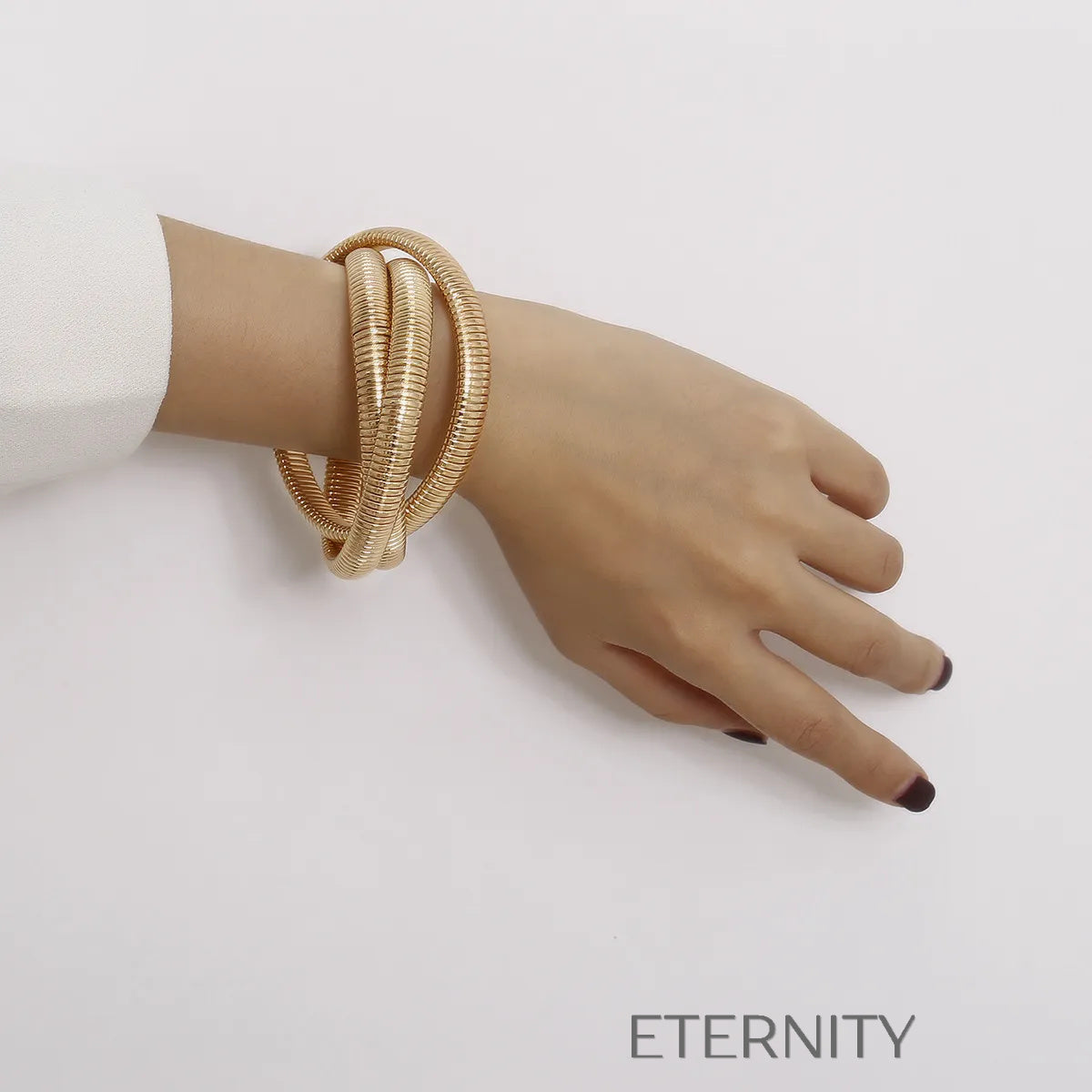 Brazalete Serpent Coil Tubular  Brazaletes Dorado Unica Acero Inoxidable  ETERNITY