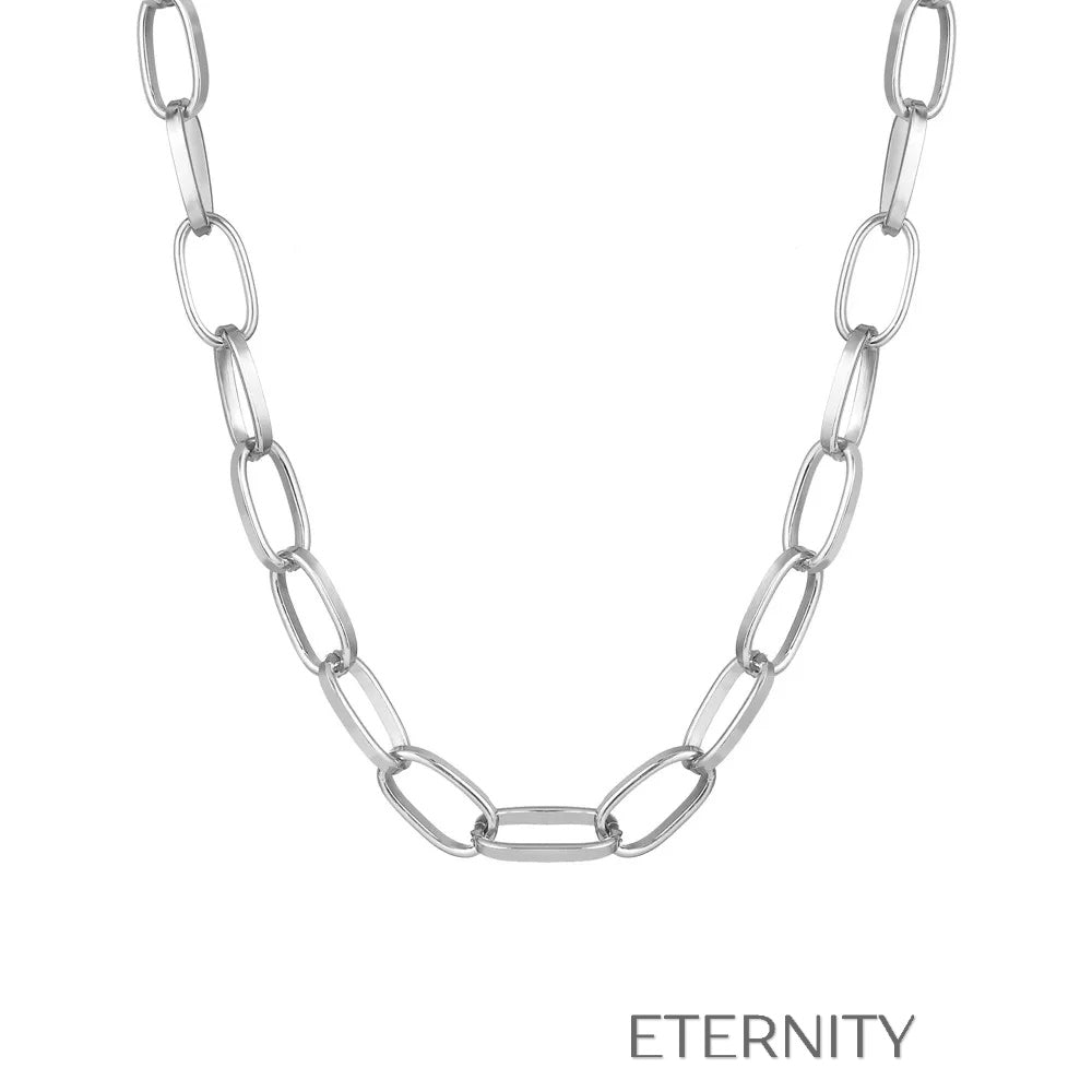 Collar Industrial Link Ovalado  Cadenas Dorado Unica Acero Inoxidable  ETERNITY