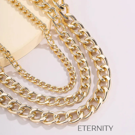 Collar Liquid Bold Eslabones  Cadenas Dorado Unica Acero Inoxidable  ETERNITY