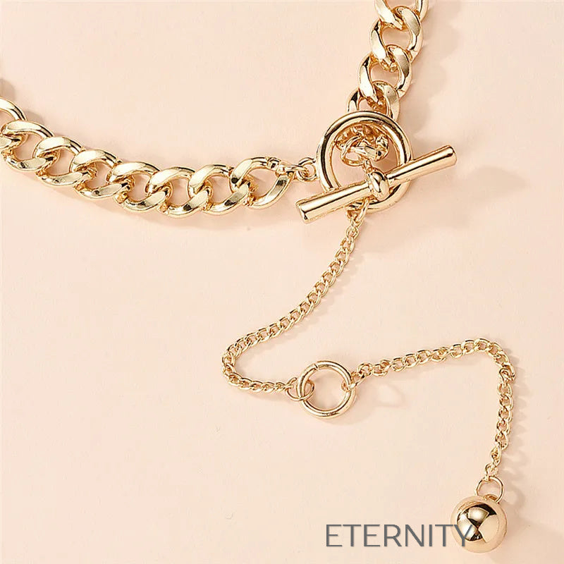 Gargantilla Golden Toggle de Cadena Gruesa con Caída Frontal  Cadenas Dorado Unica Acero Inoxidable  ETERNITY
