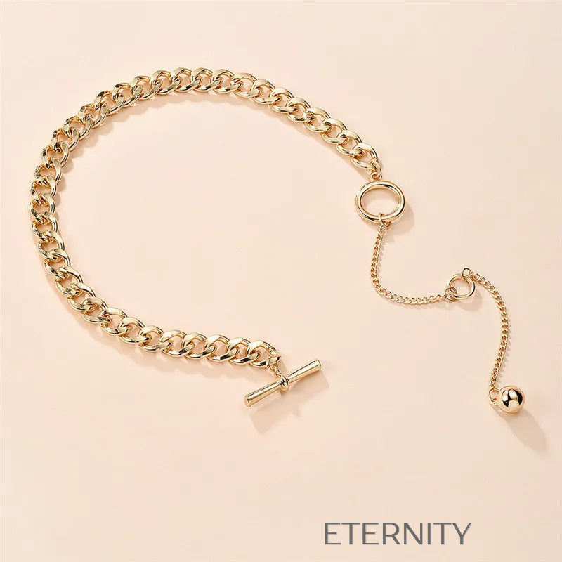 Gargantilla Golden Toggle de Cadena Gruesa con Caída Frontal  Cadenas Dorado Unica Acero Inoxidable  ETERNITY