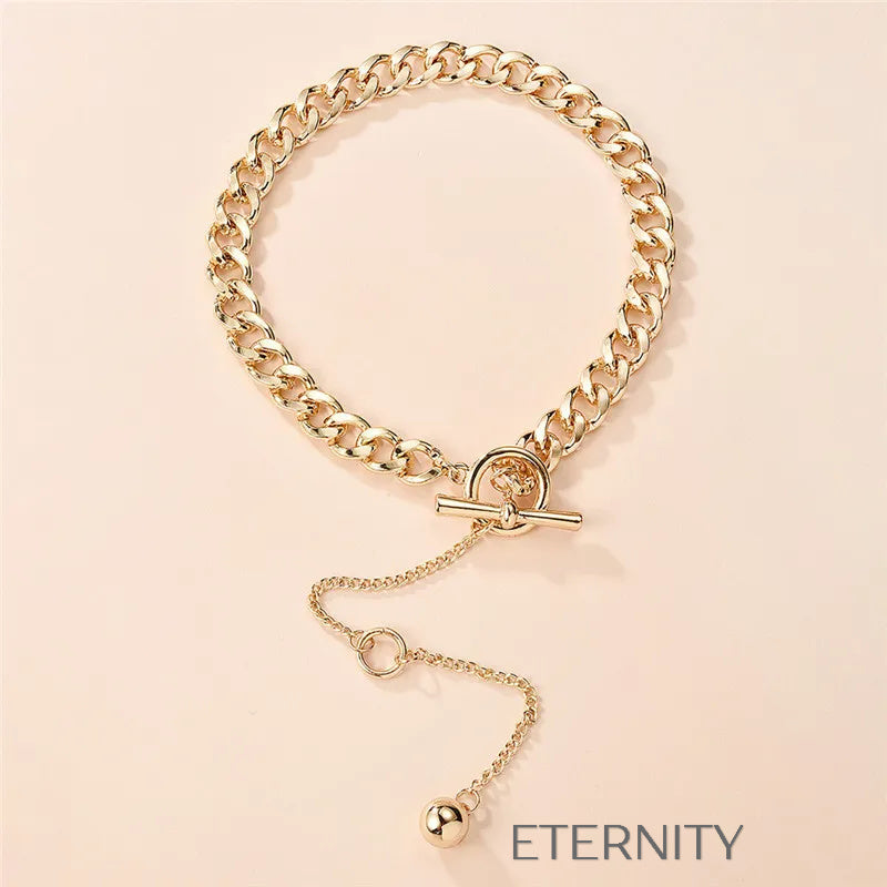 Gargantilla Golden Toggle de Cadena Gruesa con Caída Frontal  Cadenas Dorado Unica Acero Inoxidable  ETERNITY