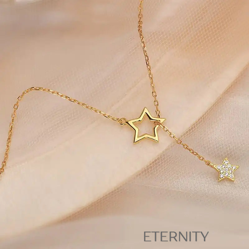 Collar Cosmic Star Minimalista  Cadenas Dorado Unica Acero Inoxidable  ETERNITY