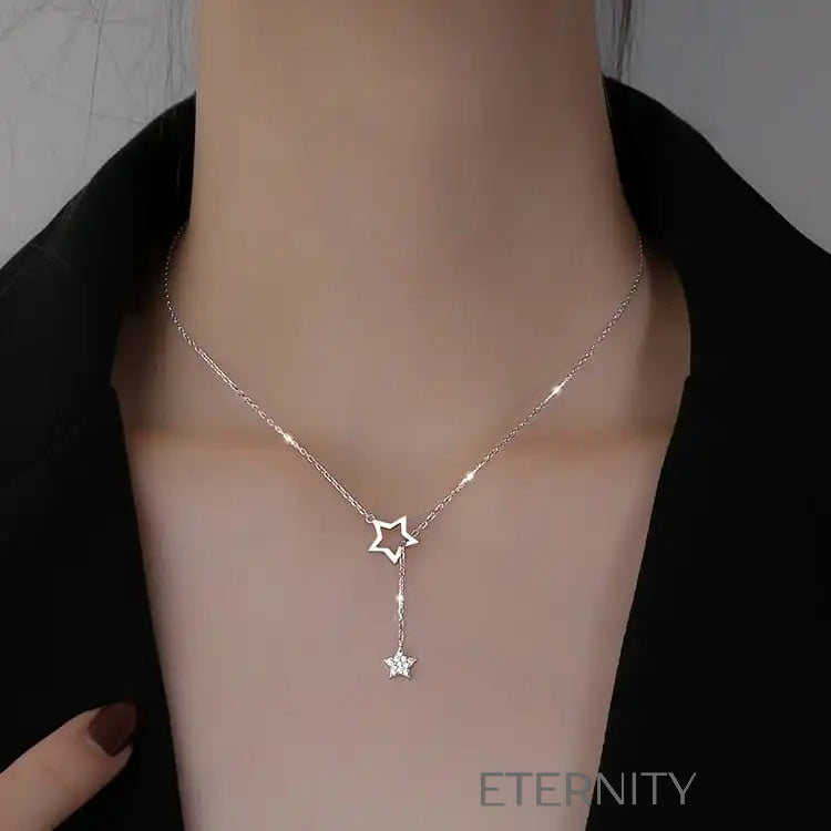 Collar Cosmic Star Minimalista  Cadenas Dorado Unica Acero Inoxidable  ETERNITY