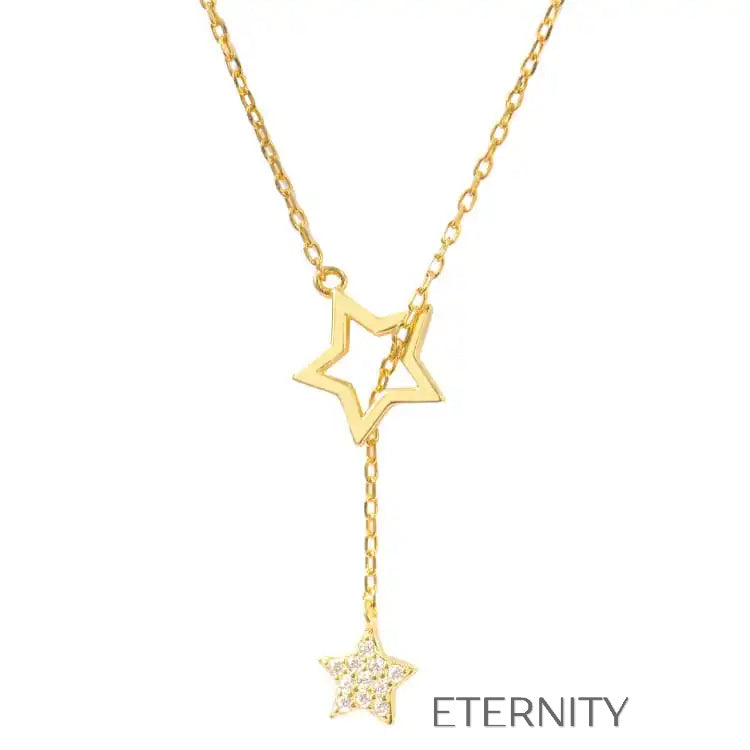 Collar Cosmic Star Minimalista  Cadenas Dorado Unica Acero Inoxidable  ETERNITY