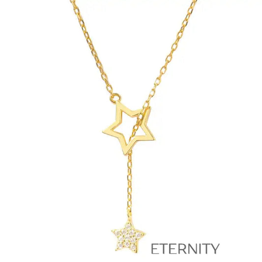 Collar Cosmic Star Minimalista  Cadenas Dorado Unica Acero Inoxidable  ETERNITY