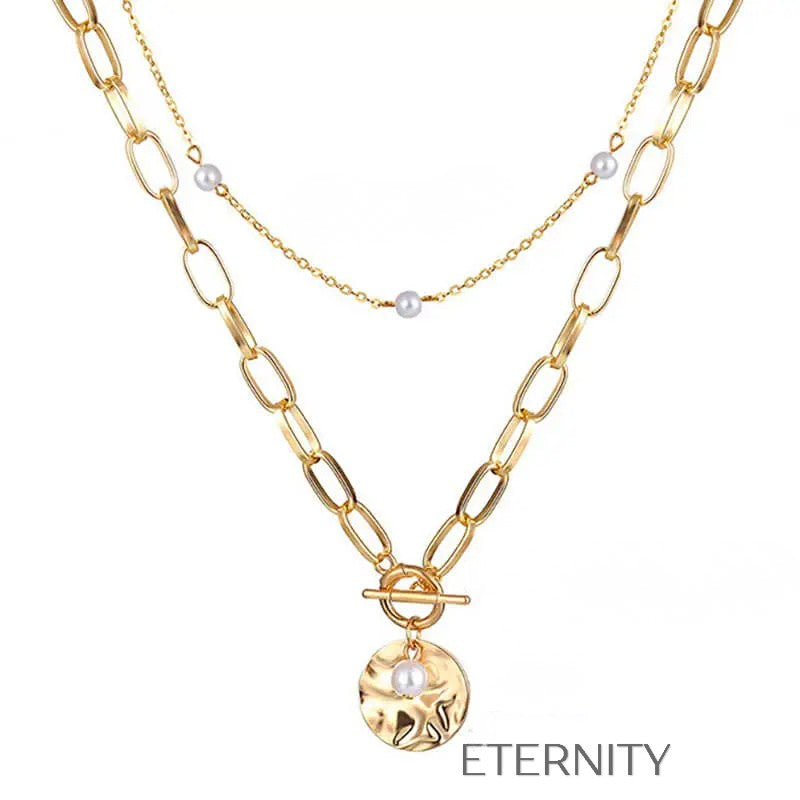 Collares dorados con perlas – diseño elegante y moderno Cadenas Dorado Unica Acero Inoxidable  ETERNITY