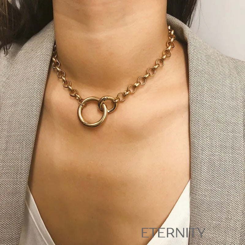 Collar Industrial Unity Eslabones  Cadenas Dorado Unica Acero Inoxidable  ETERNITY
