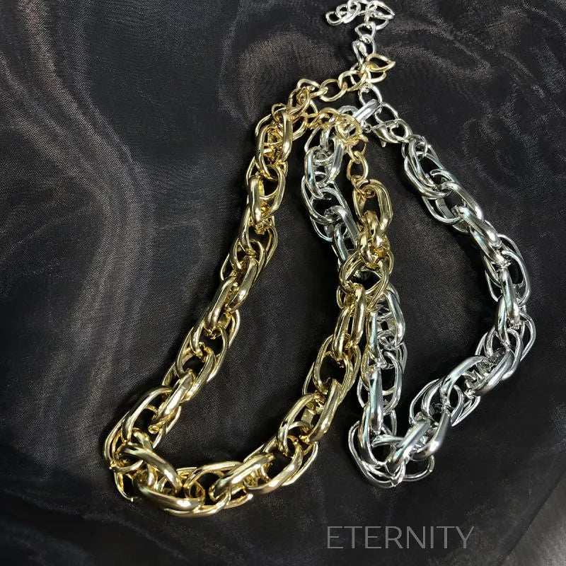 Choker Golden Link de Eslabones Gruesos  Cadenas Dorado Unica Acero Inoxidable  ETERNITY