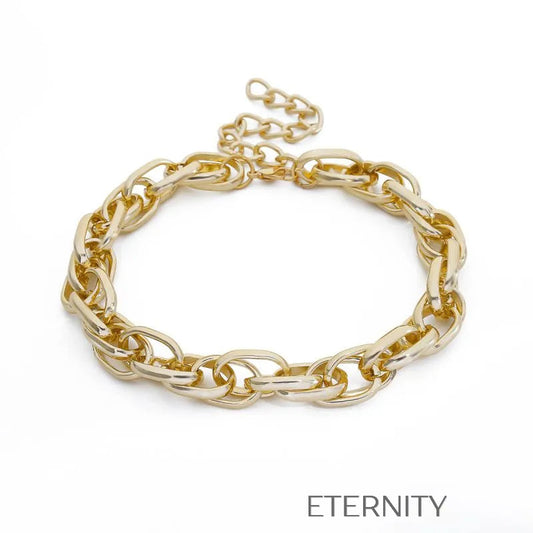 Choker Golden Link de Eslabones Gruesos  Cadenas Dorado Unica Acero Inoxidable  ETERNITY