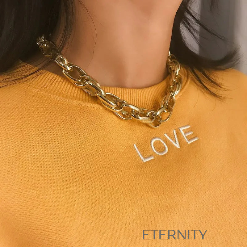 Choker Golden Link de Eslabones Gruesos  Cadenas Dorado Unica Acero Inoxidable  ETERNITY