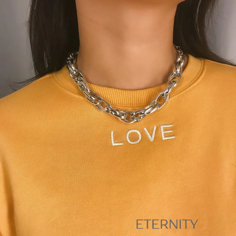 Choker Golden Link de Eslabones Gruesos  Cadenas Dorado Unica Acero Inoxidable  ETERNITY