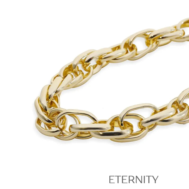 Choker Golden Link de Eslabones Gruesos  Cadenas Dorado Unica Acero Inoxidable  ETERNITY