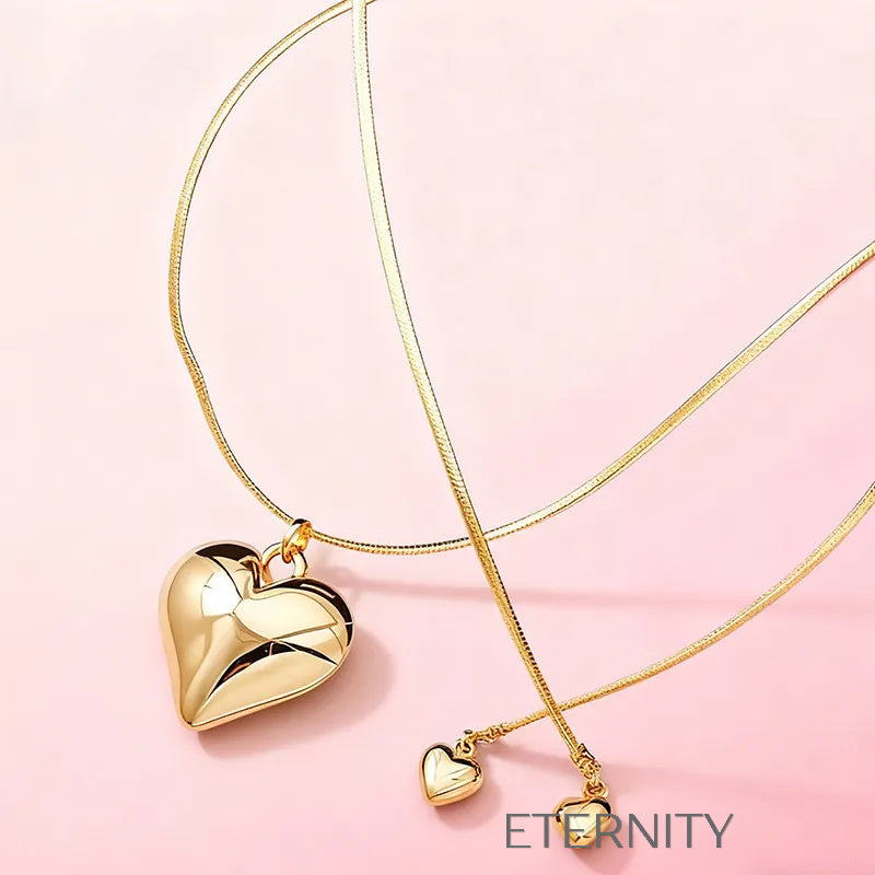 Collar Serenity Heart Layered  Cadenas Dorado Unica Acero Inoxidable  ETERNITY