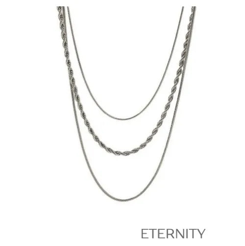 Collar Triple Layer Chic Dorado  Cadenas Dorado Unica Acero Inoxidable  ETERNITY