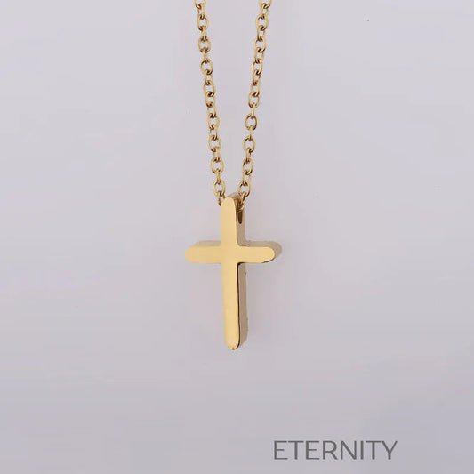 Collar Faith Cross Minimalista  Cadenas Dorado Unica Acero Inoxidable  ETERNITY