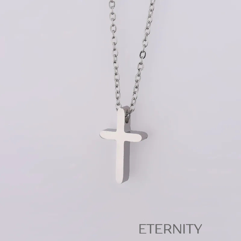 Collar Faith Cross Minimalista  Cadenas Dorado Unica Acero Inoxidable  ETERNITY