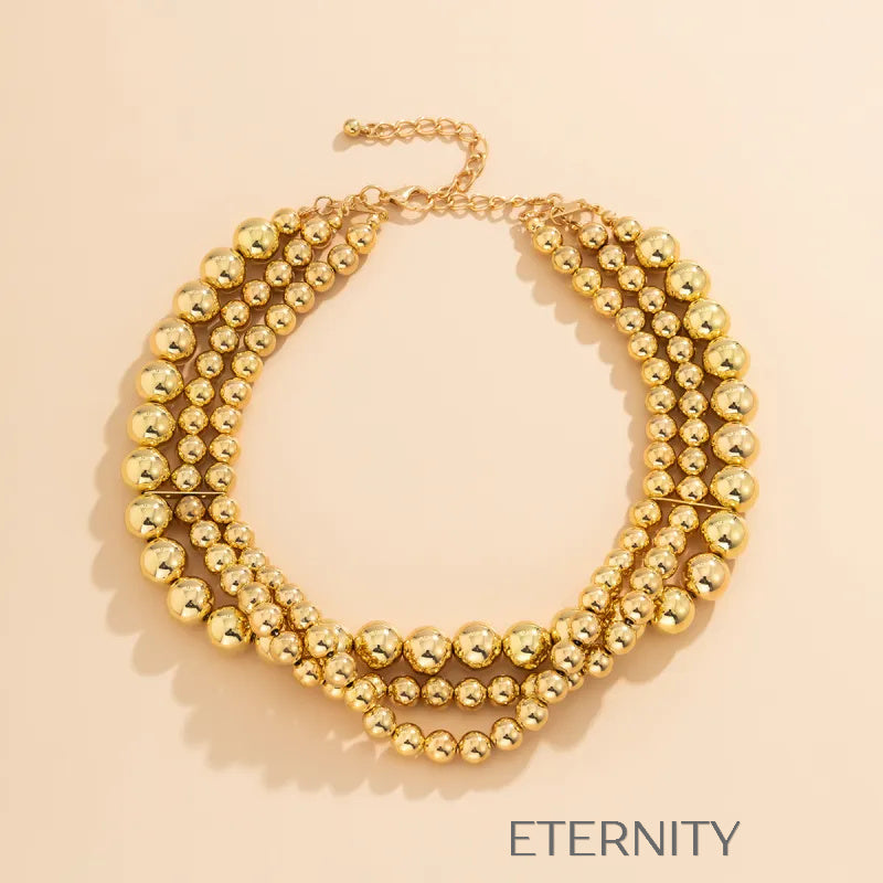 Collar Golden Sphere Multicapa  Cadenas Dorado Unica Acero Inoxidable  ETERNITY