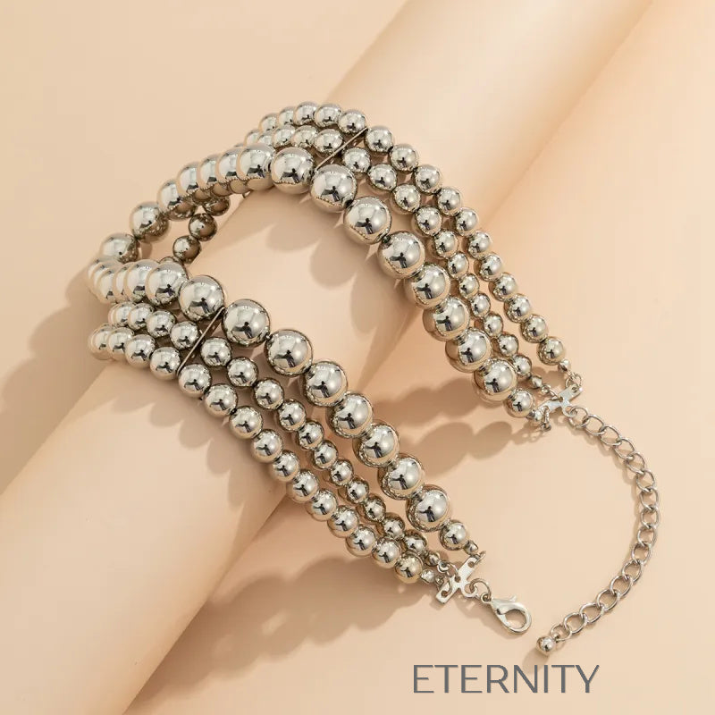 Collar Golden Sphere Multicapa  Cadenas Dorado Unica Acero Inoxidable  ETERNITY