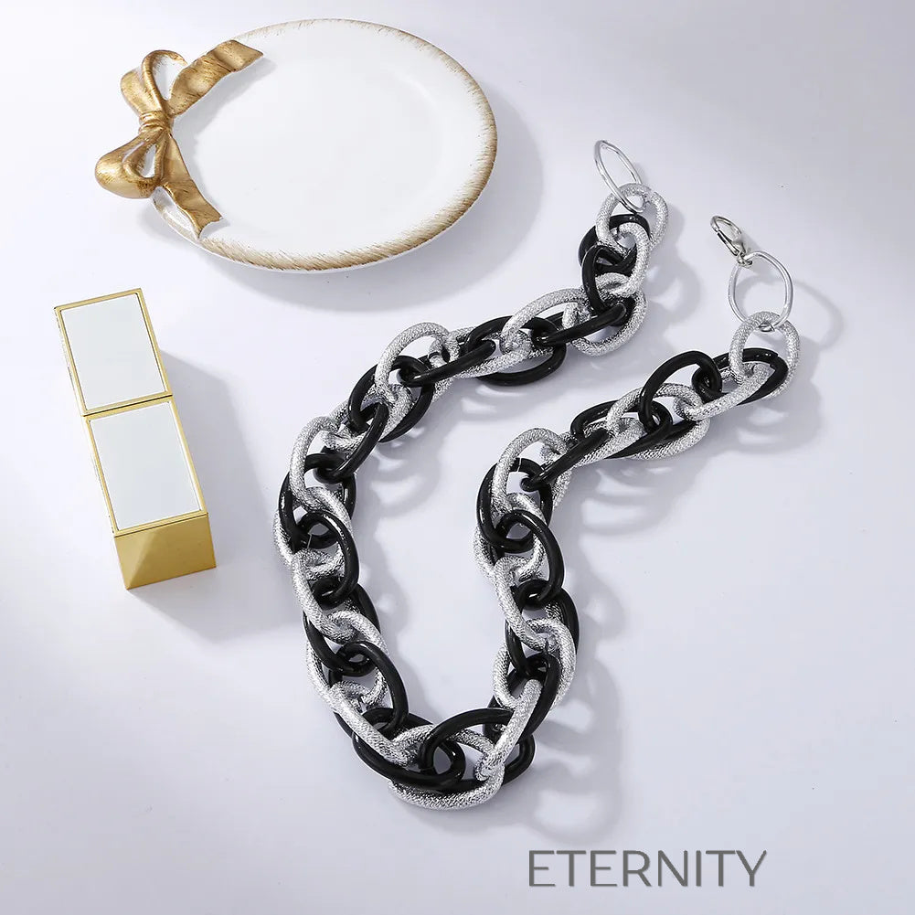 Collares de Eslabones Gruesos Texturizados y Lisos  Cadenas Dorado Unica Acero Inoxidable  ETERNITY