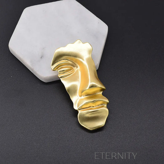 Collar dorado con dije de rostro artístico y cadena gruesa Cadenas Dorado Unica Acero Inoxidable  ETERNITY