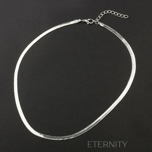 Collar Choker Liquid Metal con Tejido de Serpiente Plano Gold & Silver  Cadenas Dorado Unica Acero Inoxidable  ETERNITY