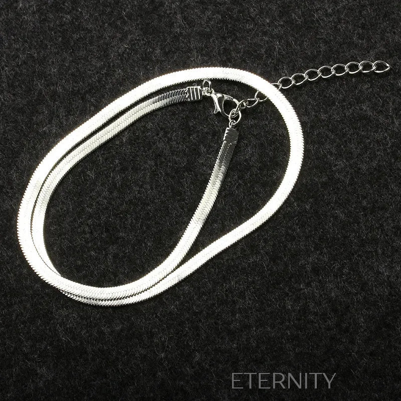 Collar Choker Liquid Metal con Tejido de Serpiente Plano Gold & Silver  Cadenas Dorado Unica Acero Inoxidable  ETERNITY