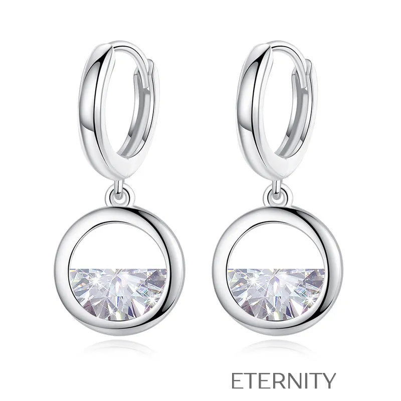 Collar Radiant Halo Circular con Cristal Facetado en Plata  Cadenas Plateado Unica Acero Inoxidable  ETERNITY