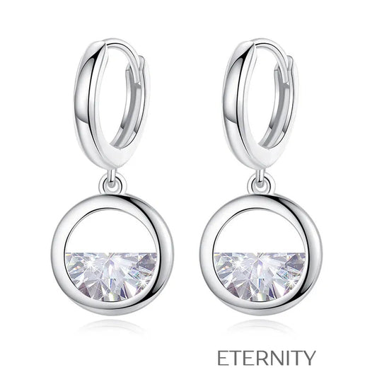 Collar Radiant Halo Circular con Cristal Facetado en Plata  Cadenas Plateado Unica Acero Inoxidable  ETERNITY