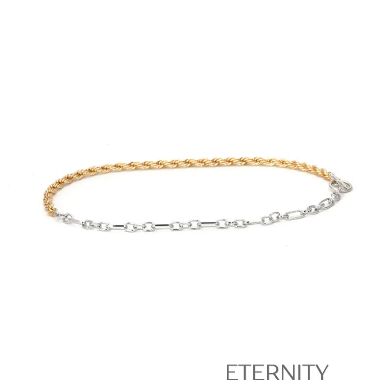 Collar de Eslabones Mixtos Duo Tone Statement en Oro y Plata  Cadenas Dorado Unica Acero Inoxidable  ETERNITY