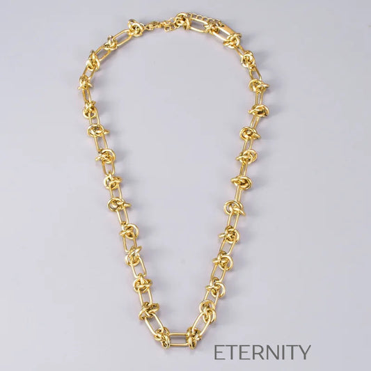 Collar Nautical Knot de Eslabones Anudados  Cadenas Dorado 47cm Acero Inoxidable  ETERNITY