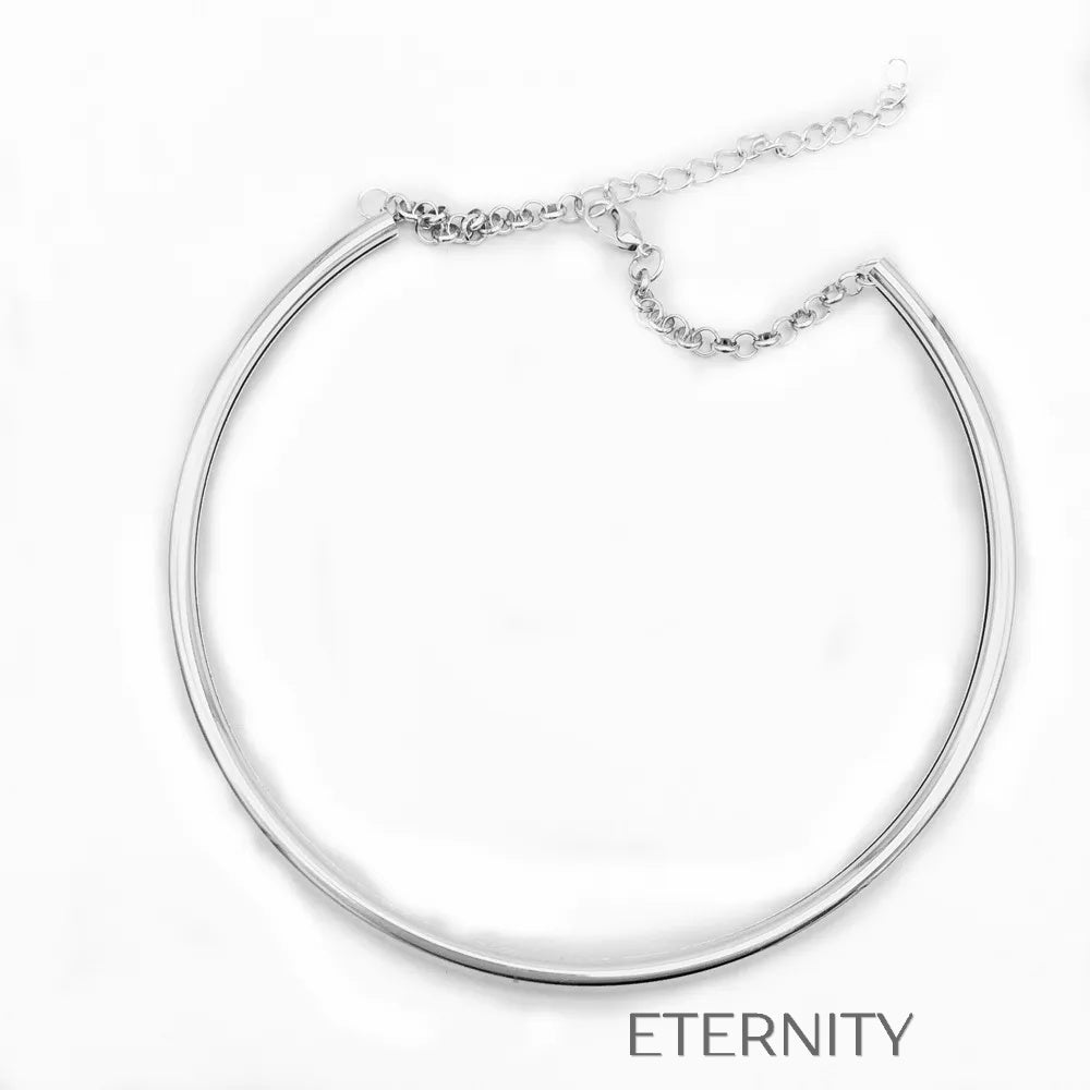 Collar Rígido Torque Plata  Cadenas Plateado Unica Acero Inoxidable  ETERNITY