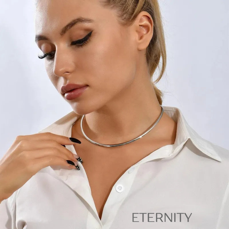 Collar Rígido Torque Plata  Cadenas Plateado Unica Acero Inoxidable  ETERNITY