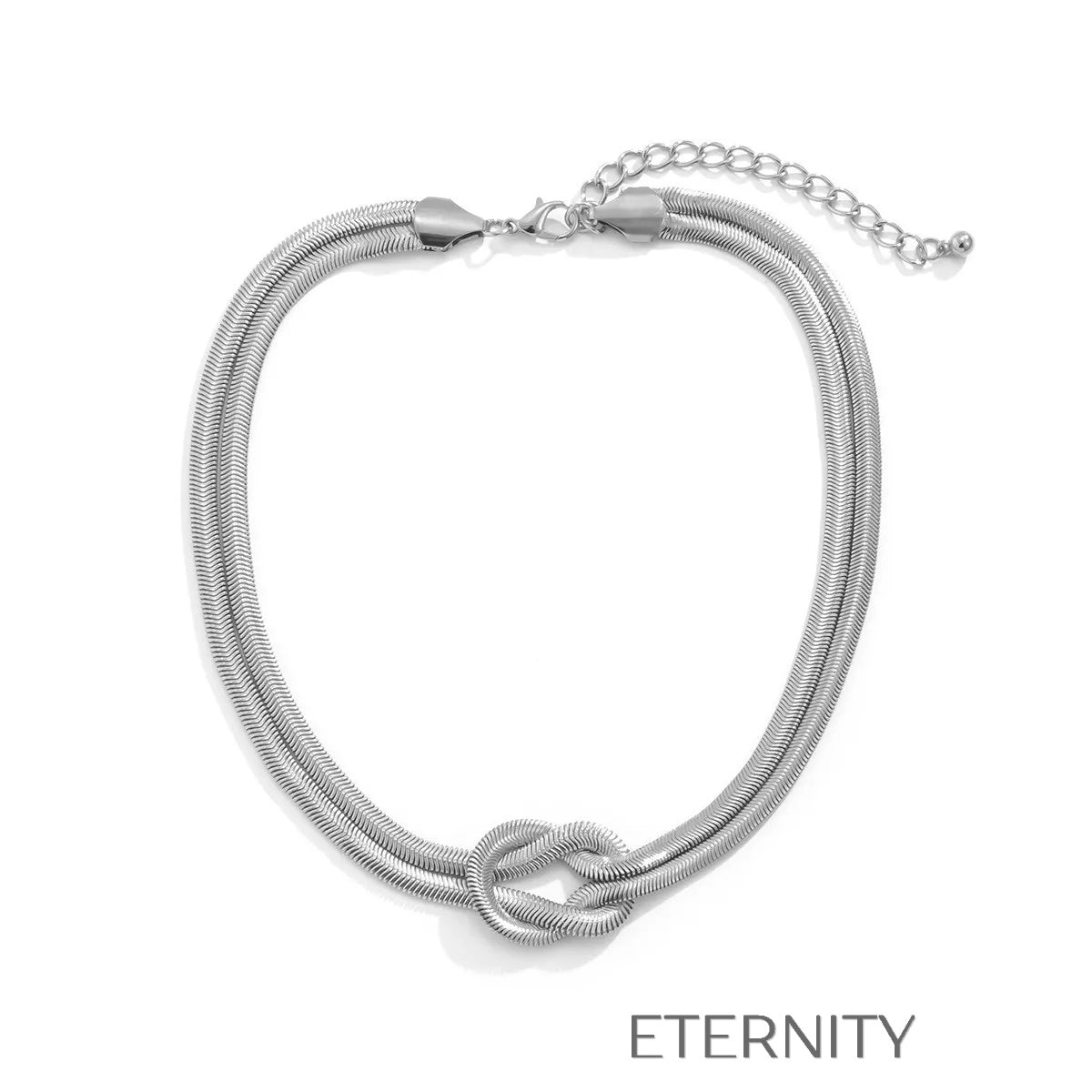Collar Infinite Bond de Plata y Oro  Cadenas Dorado Unica Acero Inoxidable  ETERNITY
