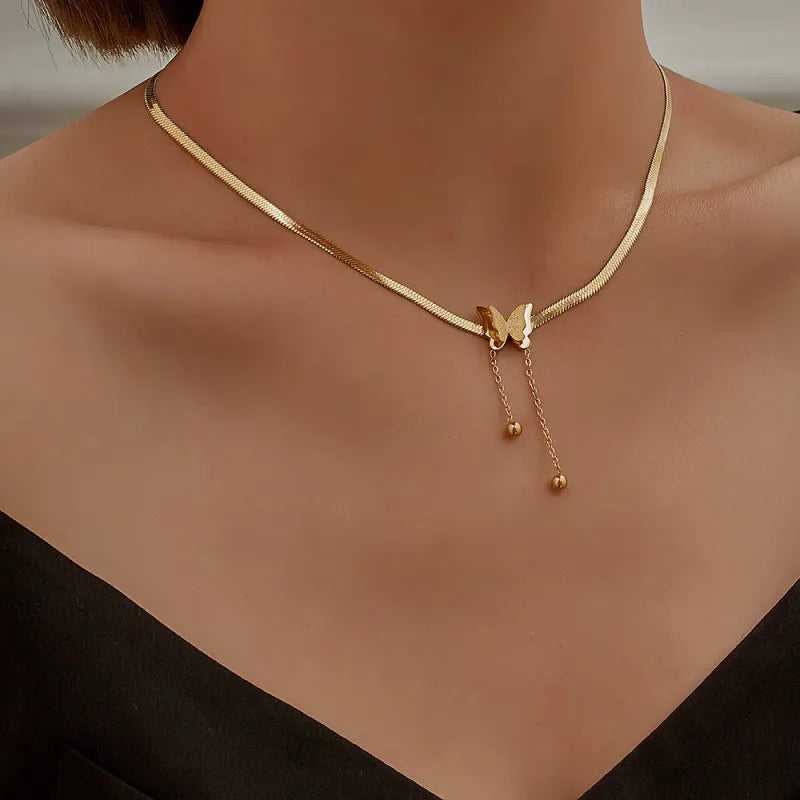Collar "Mariposa Gala" ETERNITY - Cadena Snake y Dije