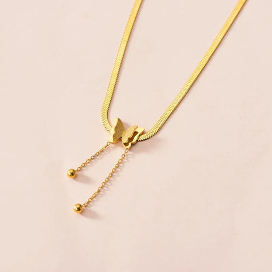Collar "Mariposa Gala" ETERNITY - Cadena Snake y Dije