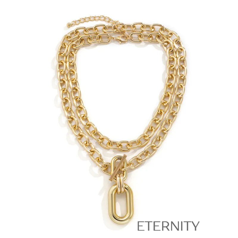 Collar Eslabones Bold  Cadenas Dorado Unica Acero Inoxidable  ETERNITY