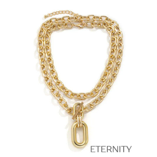 Collar Eslabones Bold  Cadenas Dorado Unica Acero Inoxidable  ETERNITY