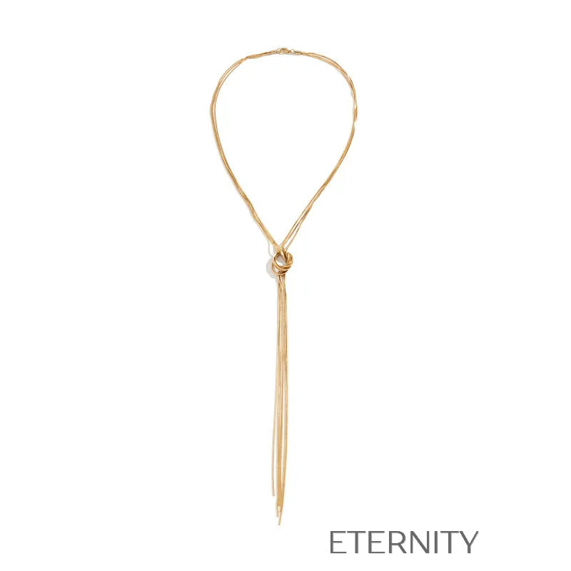 Collar dorado estilo lariat con diseño minimalista Cadenas Dorado Unica Acero Inoxidable  ETERNITY