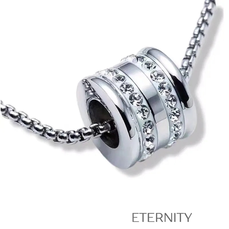 Collar de Cadena Box Radiant Cylinder con Cristales  Cadenas Plateado Unica Acero Inoxidable  ETERNITY