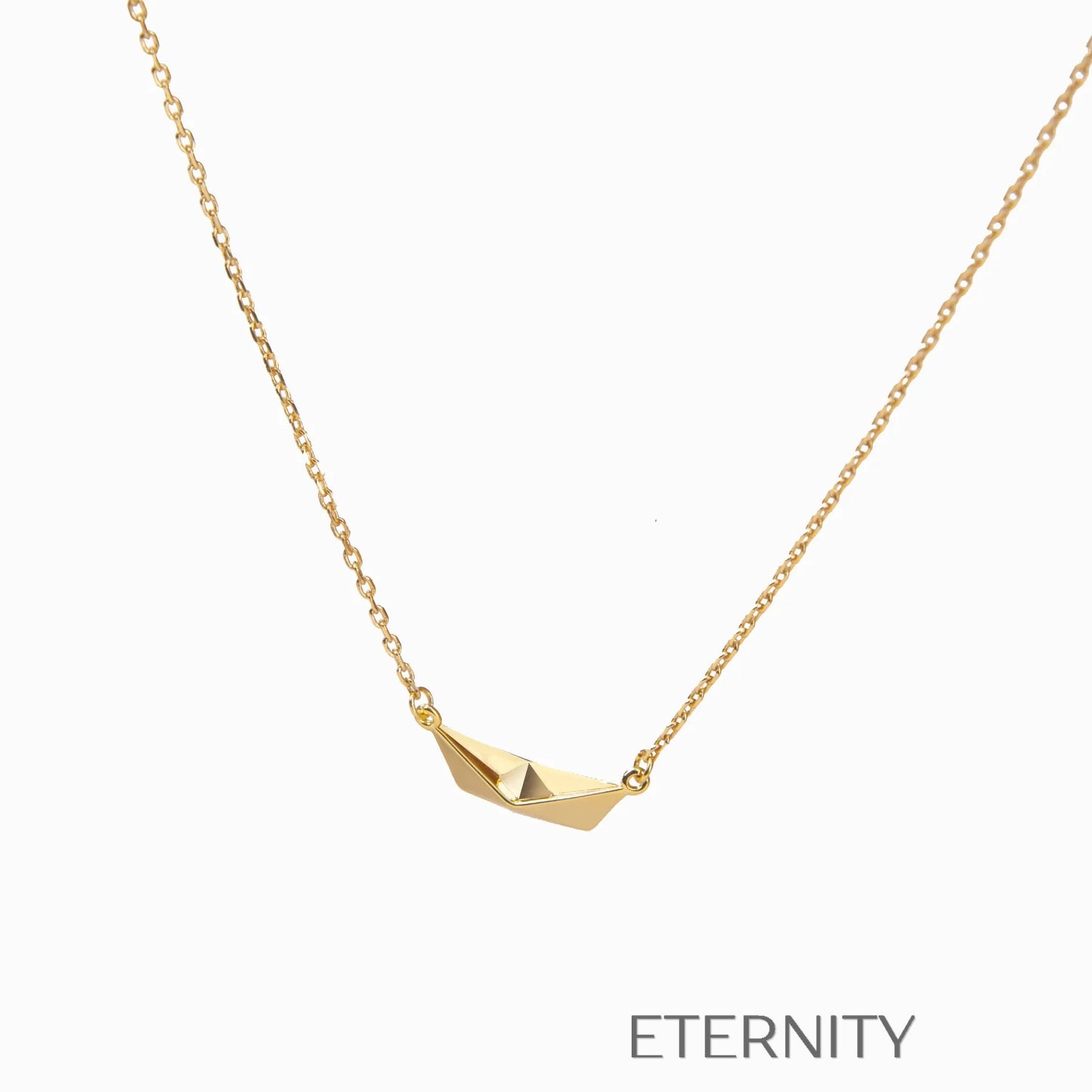 Collares Minimalistas Avión y Barquito de Origami  Cadenas Dorado Unica Acero Inoxidable  ETERNITY