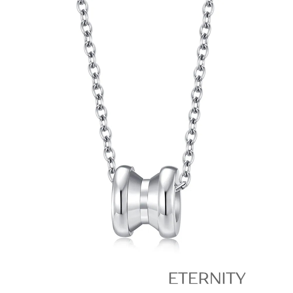 Collar Industrial Essence de Dijes Cilíndricos  Cadenas Plateado Unica Acero Inoxidable  ETERNITY