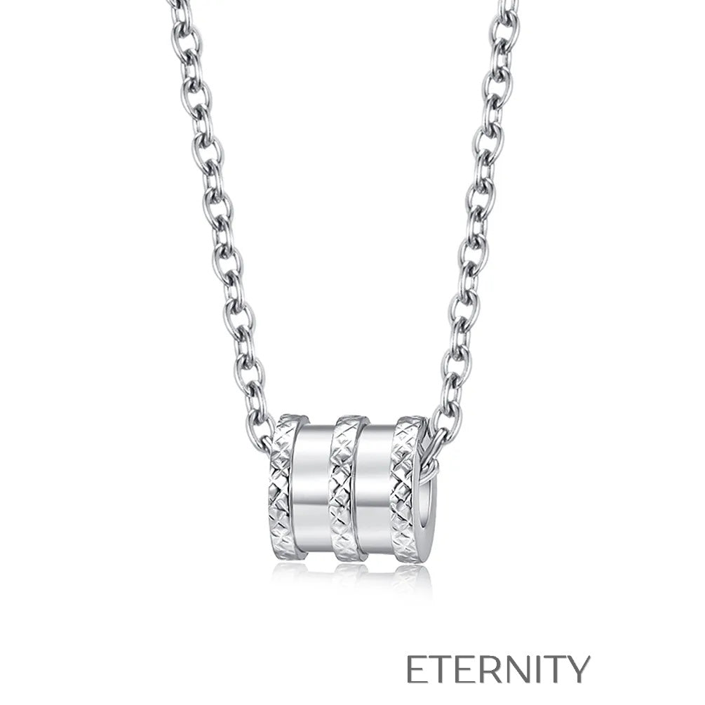Collar Industrial Essence de Dijes Cilíndricos  Cadenas Plateado Unica Acero Inoxidable  ETERNITY
