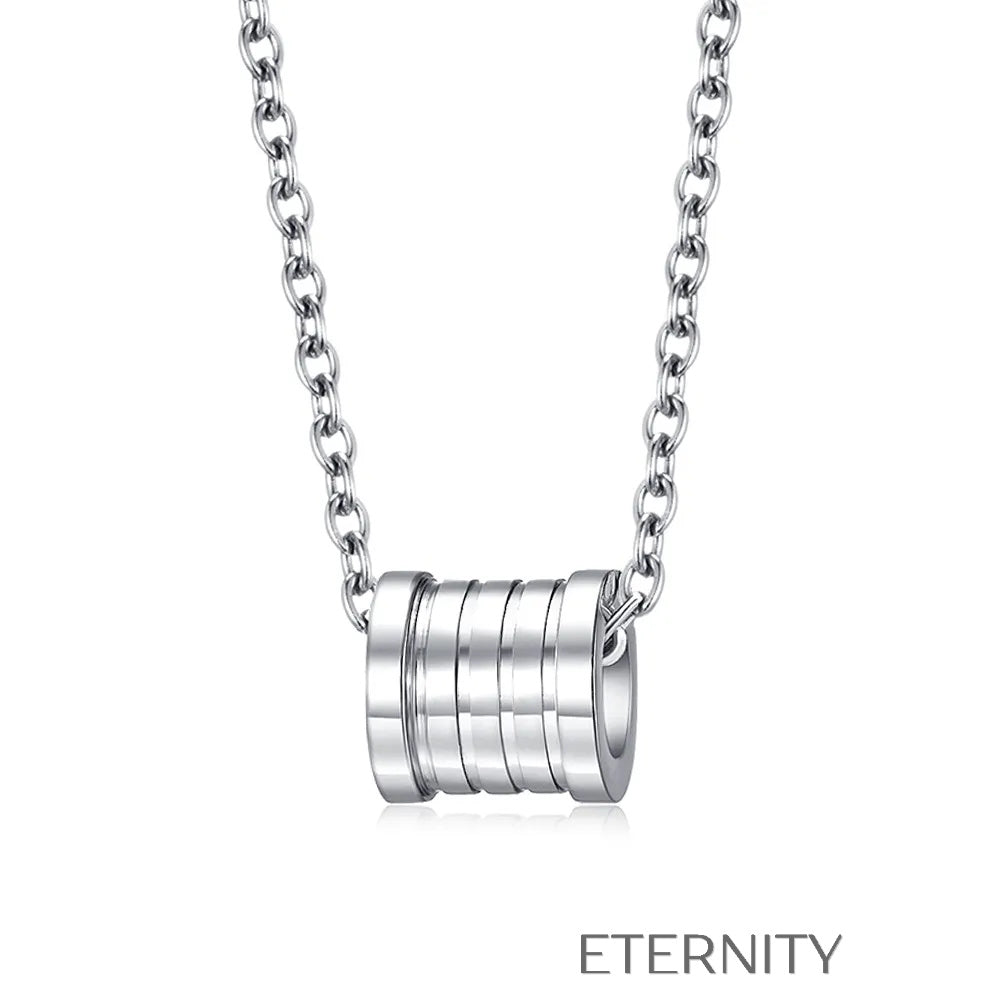 Collar Industrial Essence de Dijes Cilíndricos  Cadenas Plateado Unica Acero Inoxidable  ETERNITY