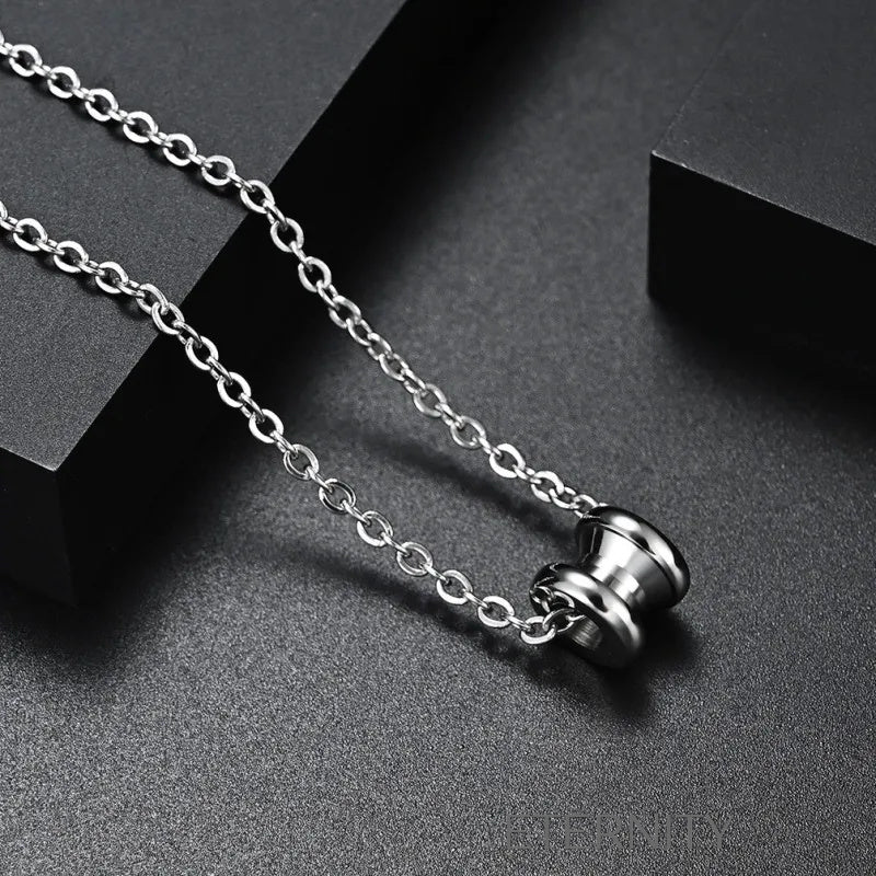 Collar Industrial Essence de Dijes Cilíndricos  Cadenas Plateado Unica Acero Inoxidable  ETERNITY