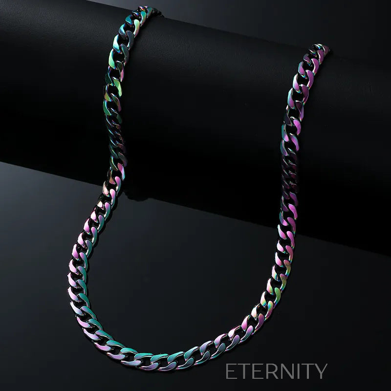 Cadena Iridescent Curb Eslabones Tornasol  Cadenas Tornasol Unica Acero Inoxidable  ETERNITY