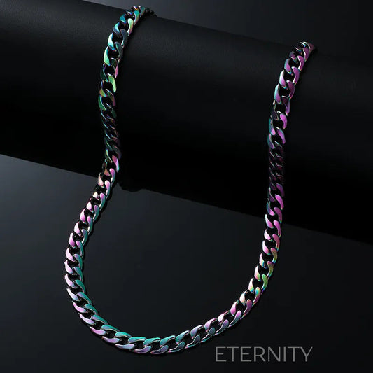 Cadena Iridescent Curb Eslabones Tornasol  Cadenas Tornasol Unica Acero Inoxidable  ETERNITY